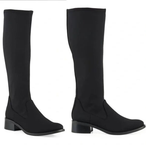 Donald J Pliner Stretch Crepe Knee High Boots NIB - Picture 1 of 11